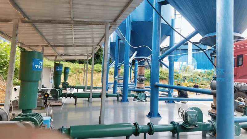 System pneumatycznego przenoszenia proszku wodorotlenku aluminium